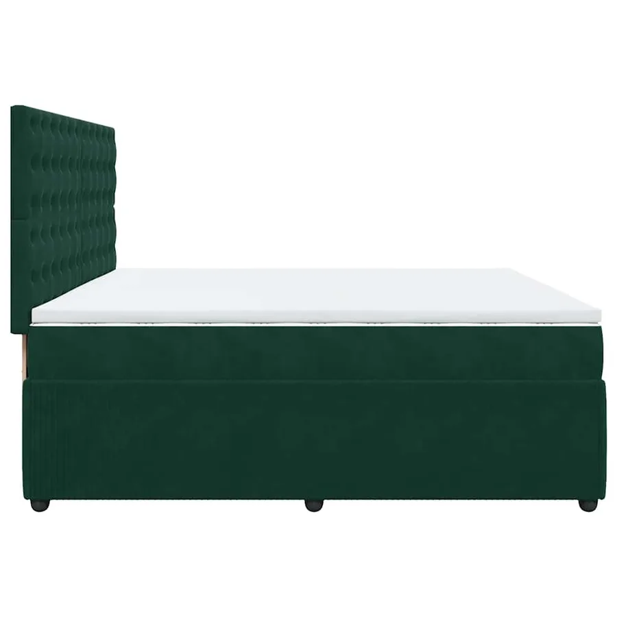 Sommier à lattes de lit et matelas Vert foncé 200x200cm Velours - 7