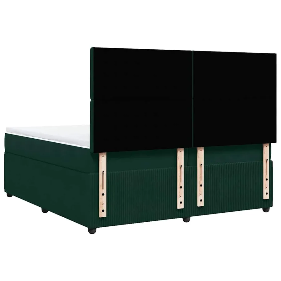 Sommier à lattes de lit et matelas Vert foncé 200x200cm Velours - 8