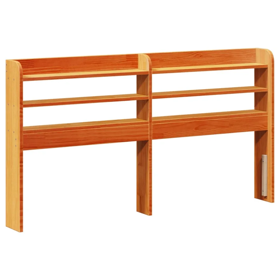 Cadre de lit et tête de lit sans matelas cire marron 150x200 cm - 5