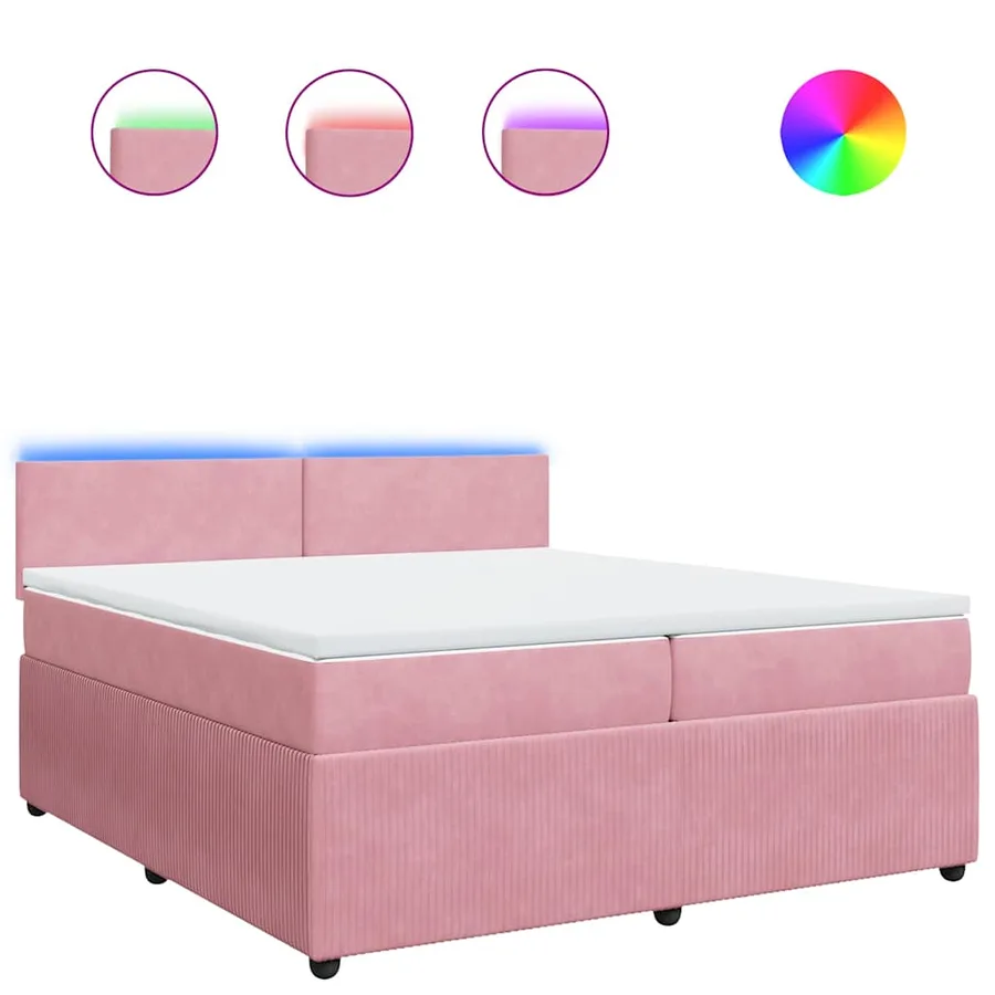 Sommier à lattes de lit avec matelas Rose 200x200 cm Velours - 2
