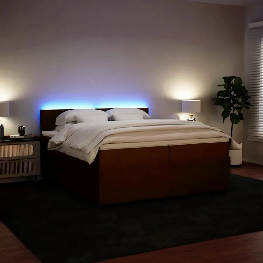 Sommier à lattes de lit avec matelas Rose 200x200 cm Velours - 5