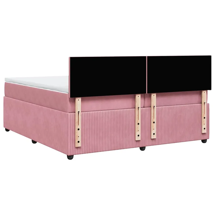 Sommier à lattes de lit avec matelas Rose 200x200 cm Velours - 8