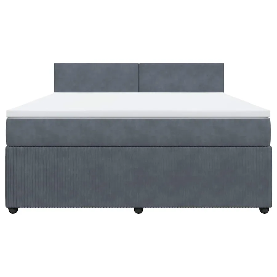Sommier à lattes de lit et matelas Gris foncé 180x200cm Velours - 6