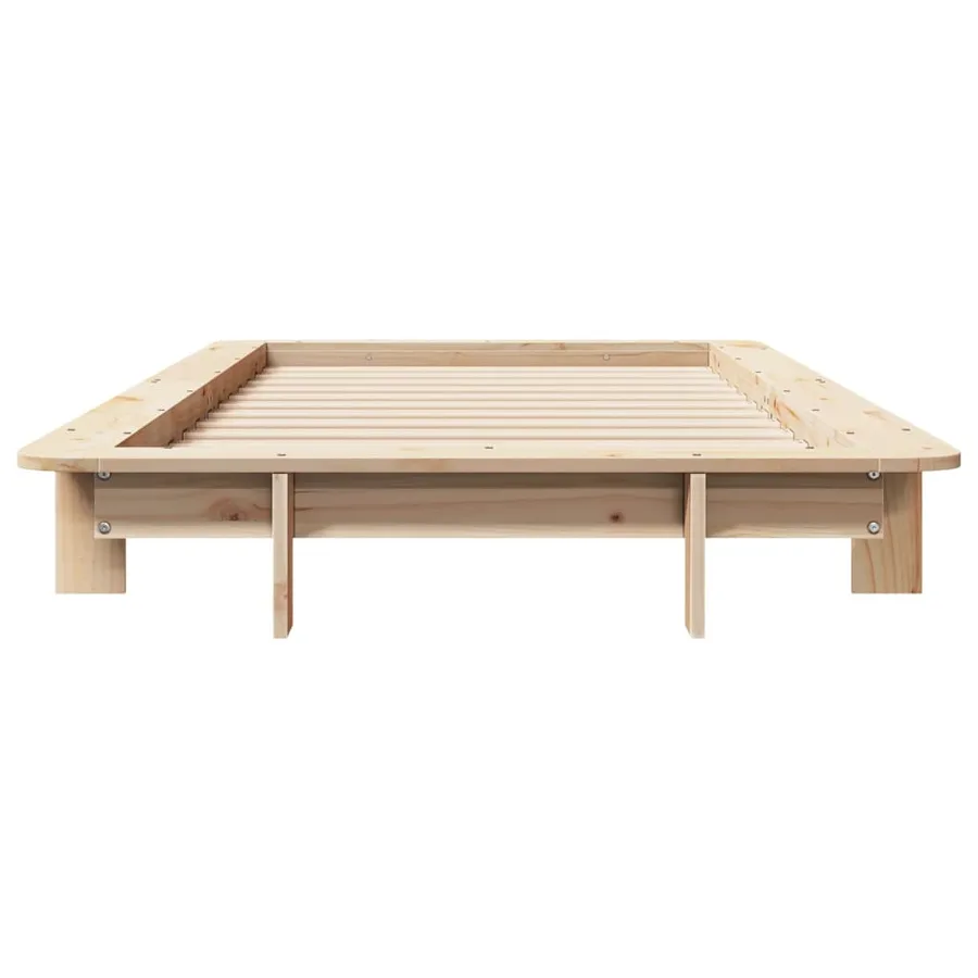 Cadre de lit sans matelas 75x190 cm bois de pin massif - 4