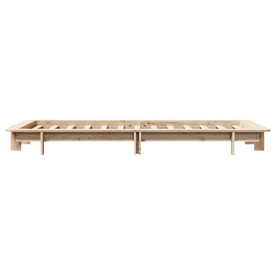 Cadre de lit sans matelas 75x190 cm bois de pin massif - 5