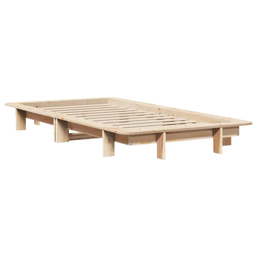 Cadre de lit sans matelas 75x190 cm bois de pin massif - 6