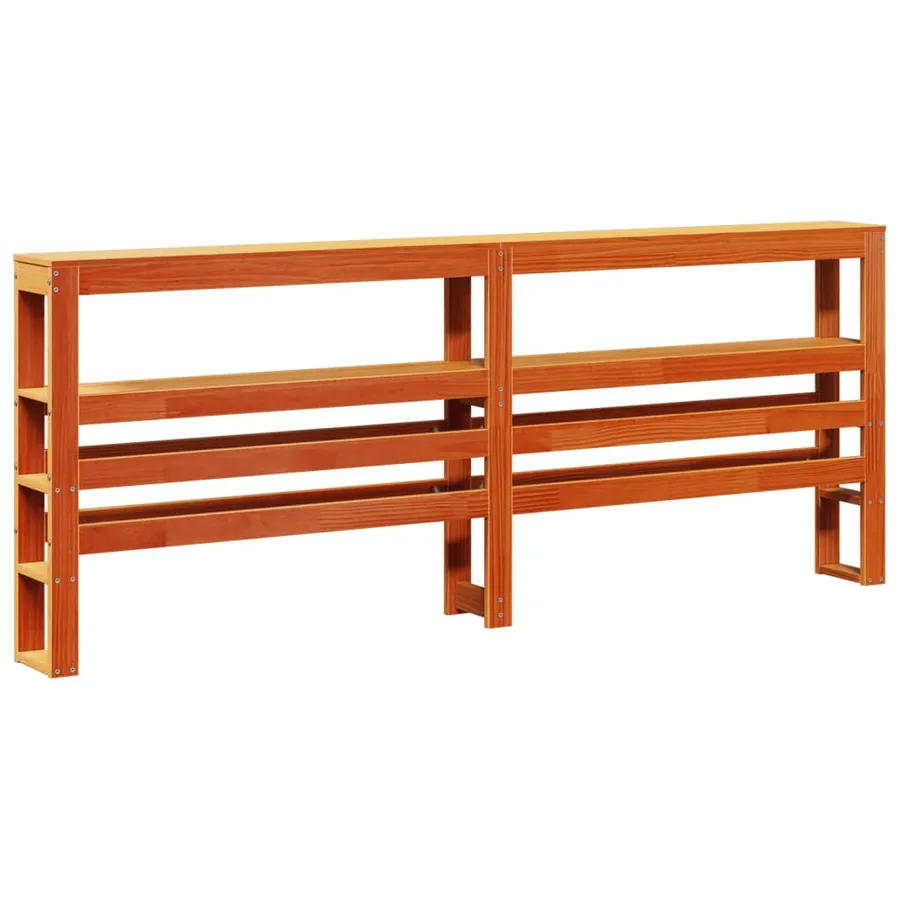 Cadre de lit et tête de lit sans matelas cire marron 180x200 cm - 7