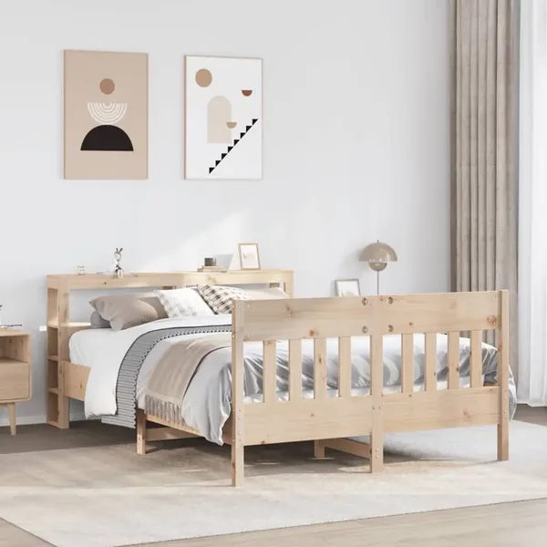 Cadre de lit sans matelas 140x200 cm bois massif de pin