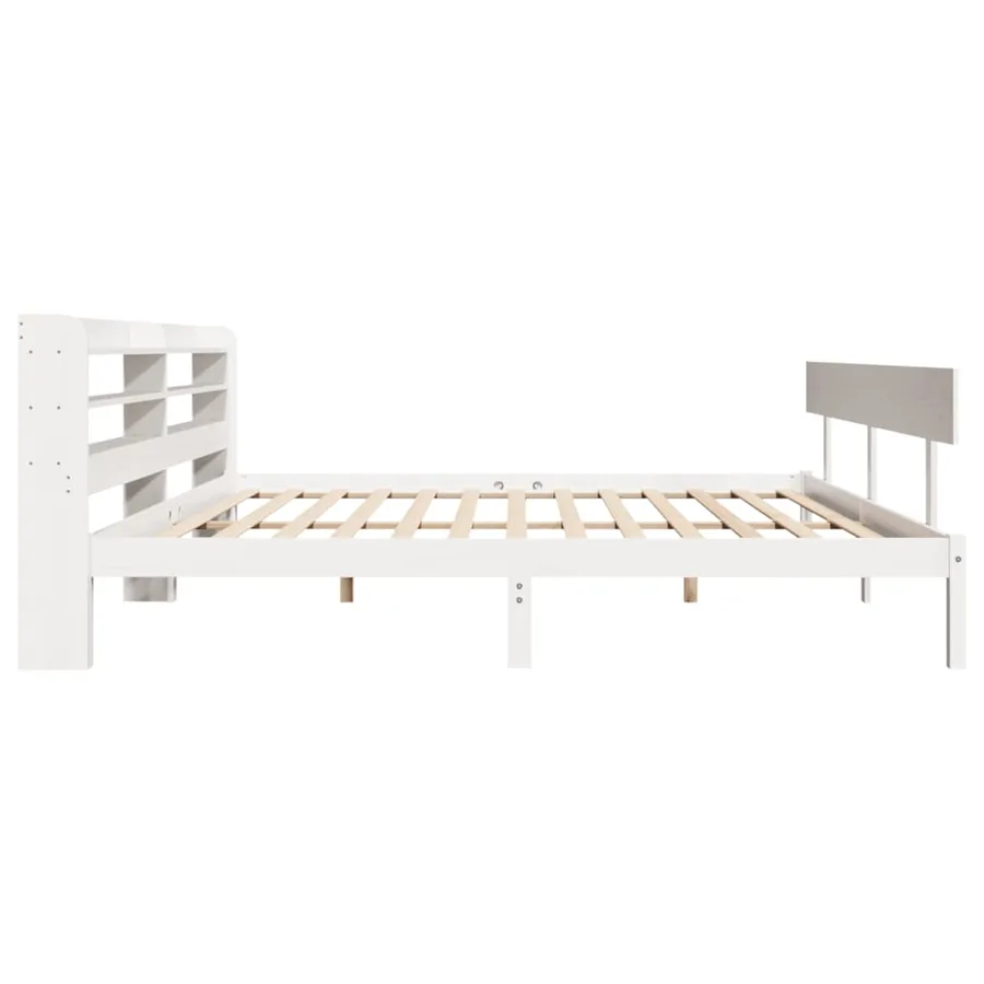 Cadre de lit sans matelas blanc 180x200 cm bois massif de pin - 5