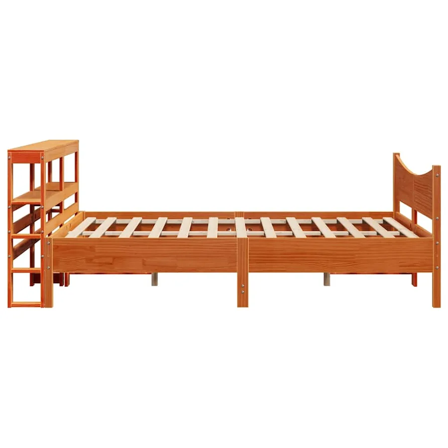 Cadre de lit et tête de lit cire marron 150x200 cm bois de pin - 7