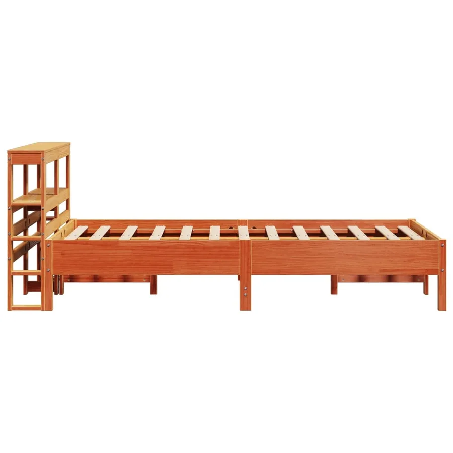 Cadre de lit sans matelas cire marron 100x200cm bois pin massif - 5