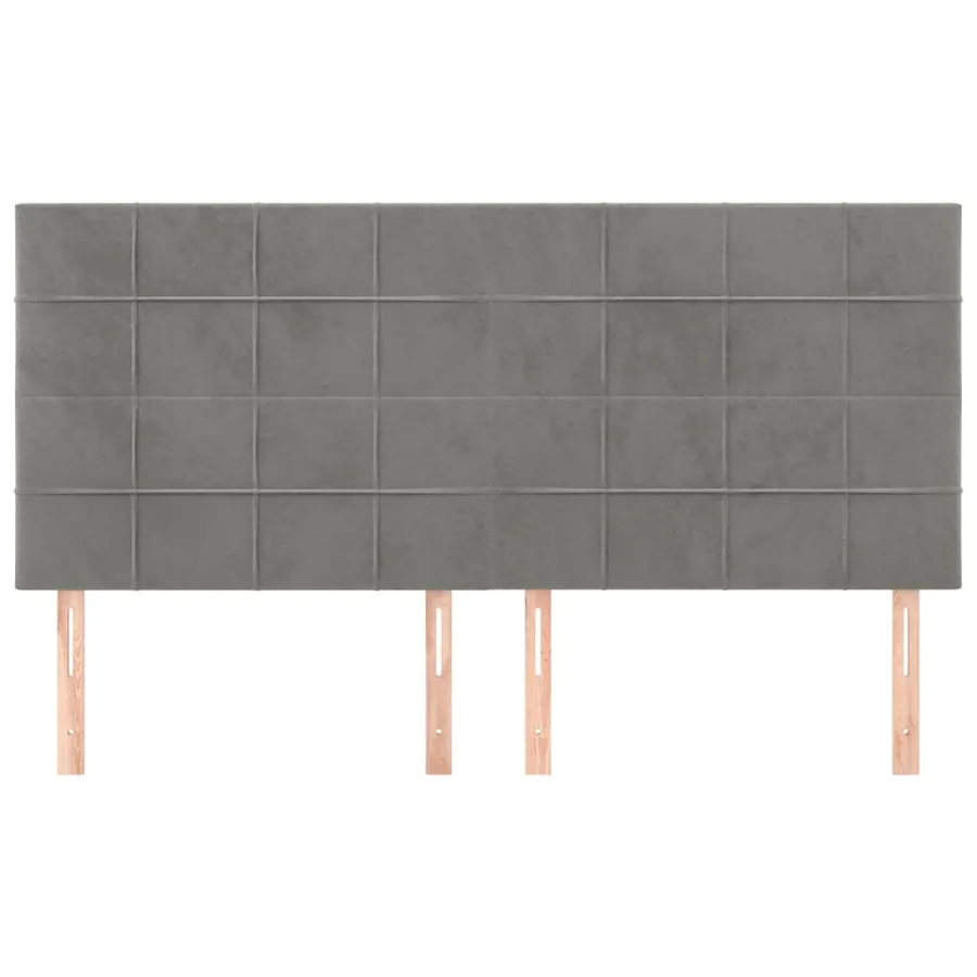 Tête de lit Gris clair 160x5x118/128 cm Velours - 3