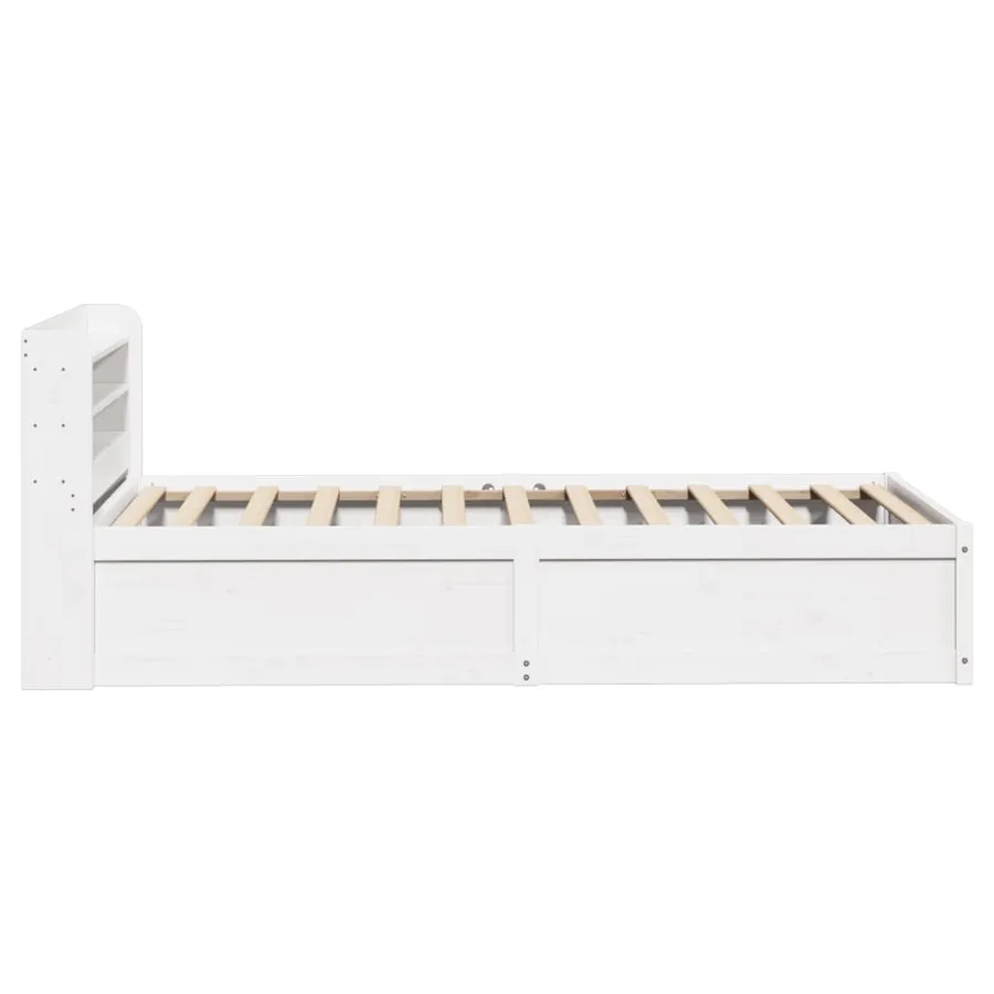 Cadre de lit avec tête de lit blanc 90x190cm bois de pin massif - 7
