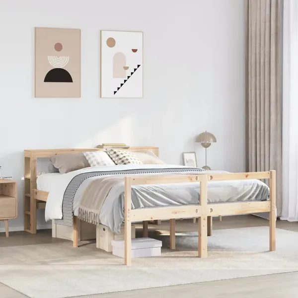 Lit pour personne âgée et tête de lit 120x190cm bois pin massif