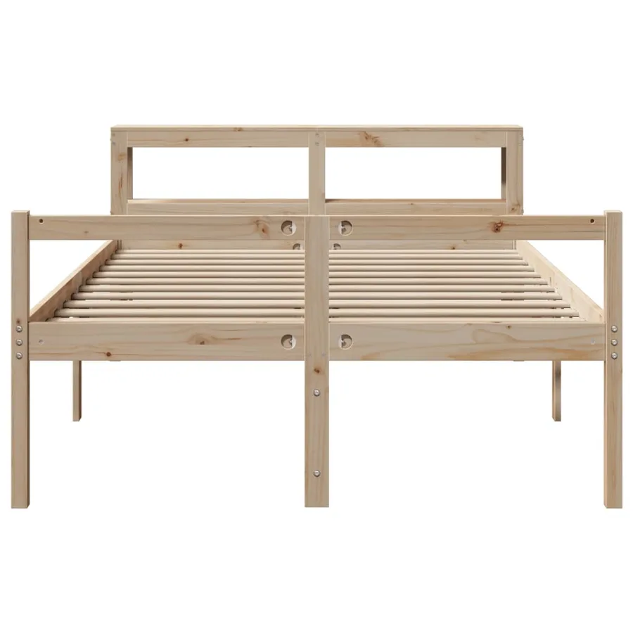 Lit pour personne âgée et tête de lit 120x190cm bois pin massif - 4