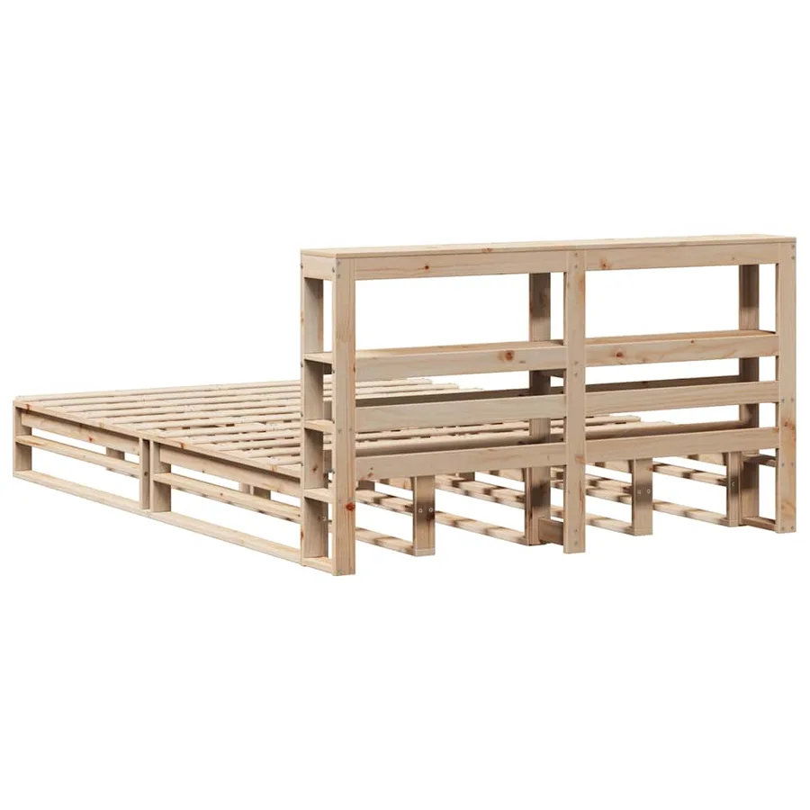 Cadre de lit sans matelas 120x200 cm bois de pin massif - 8