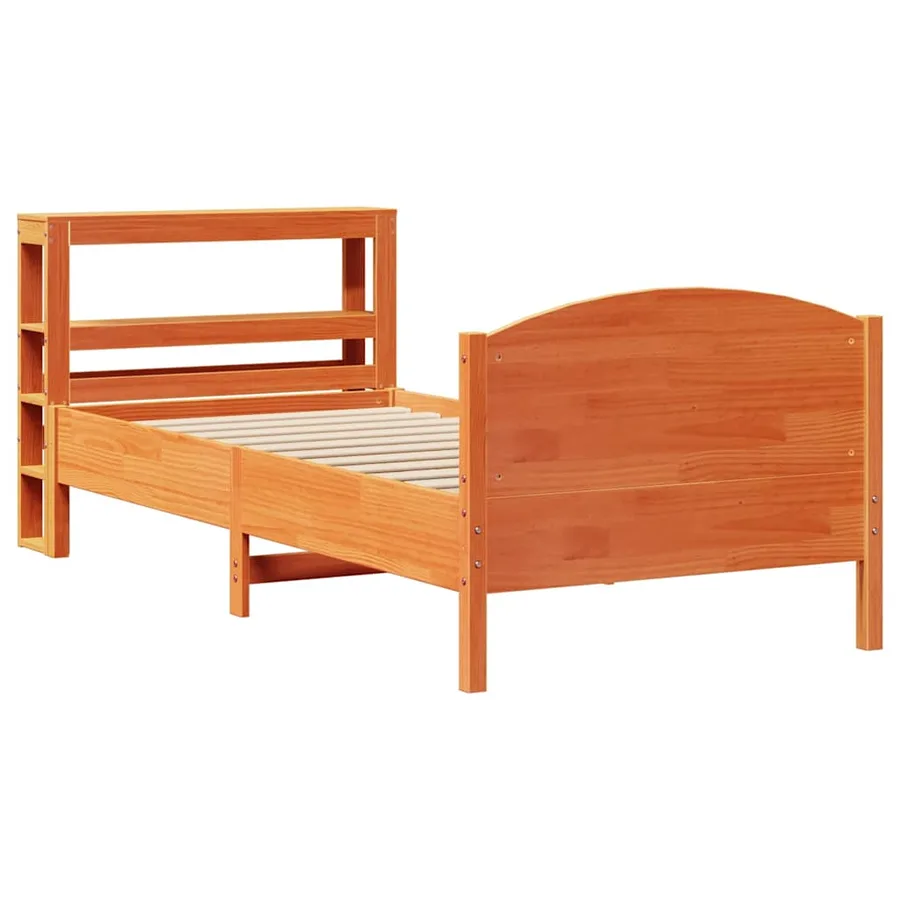 Cadre de lit sans matelas cire marron 75x190 cm bois pin massif - 3
