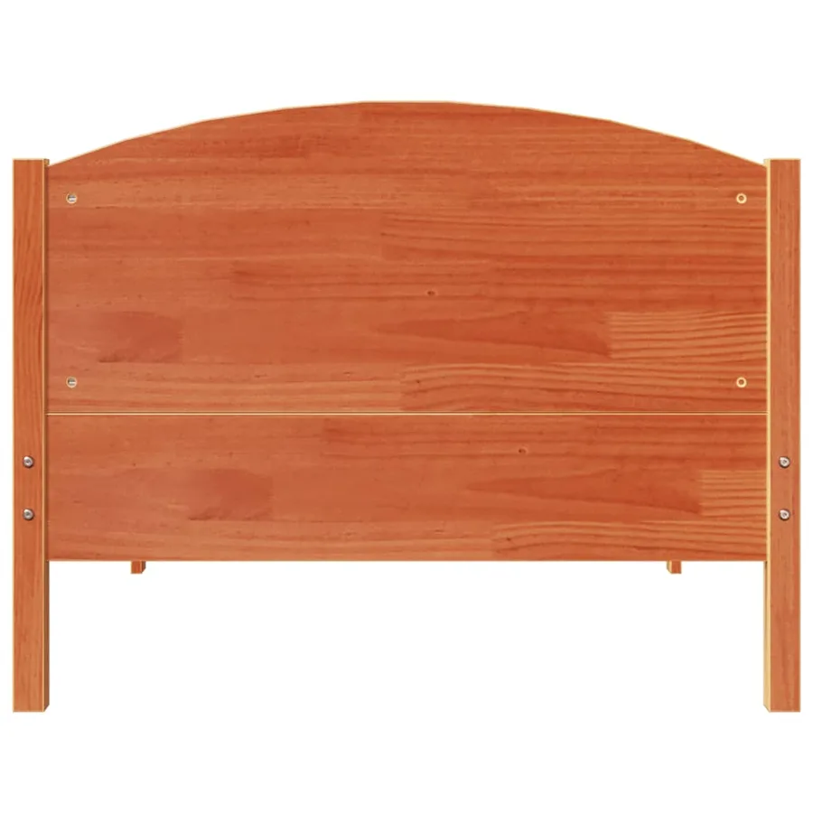 Cadre de lit sans matelas cire marron 75x190 cm bois pin massif - 4