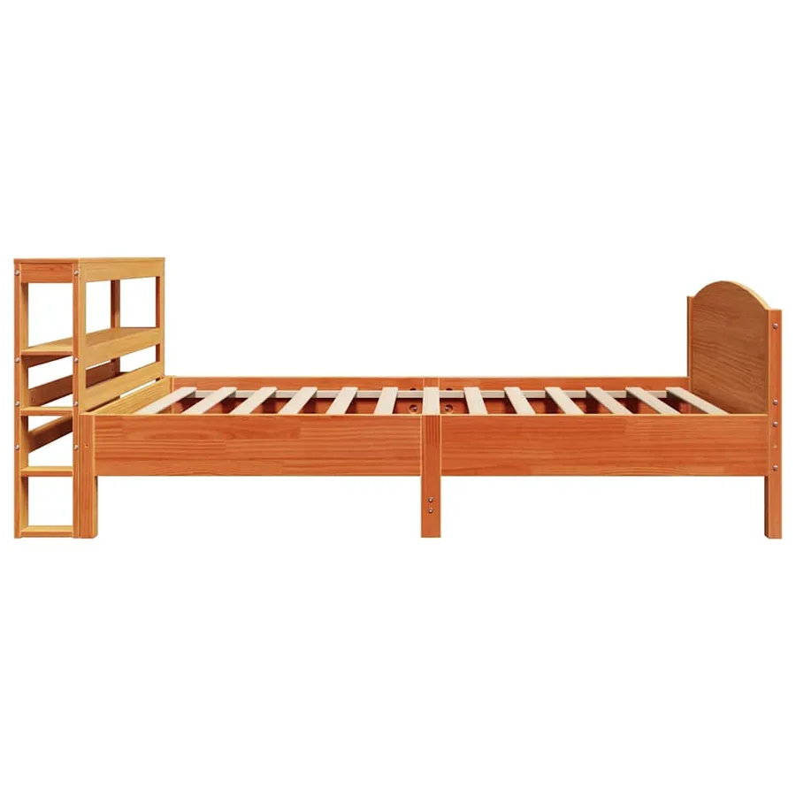 Cadre de lit sans matelas cire marron 75x190 cm bois pin massif - 5