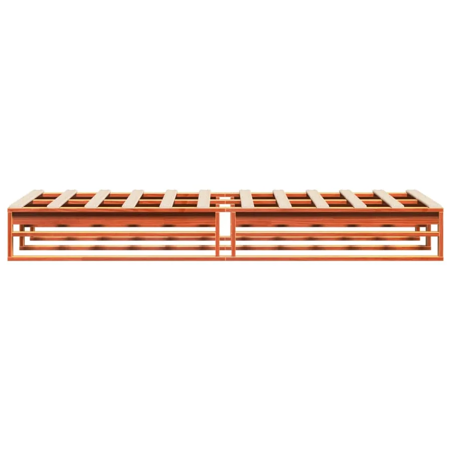 Cadre de lit sans matelas cire marron 90x200 cm bois pin massif - 5