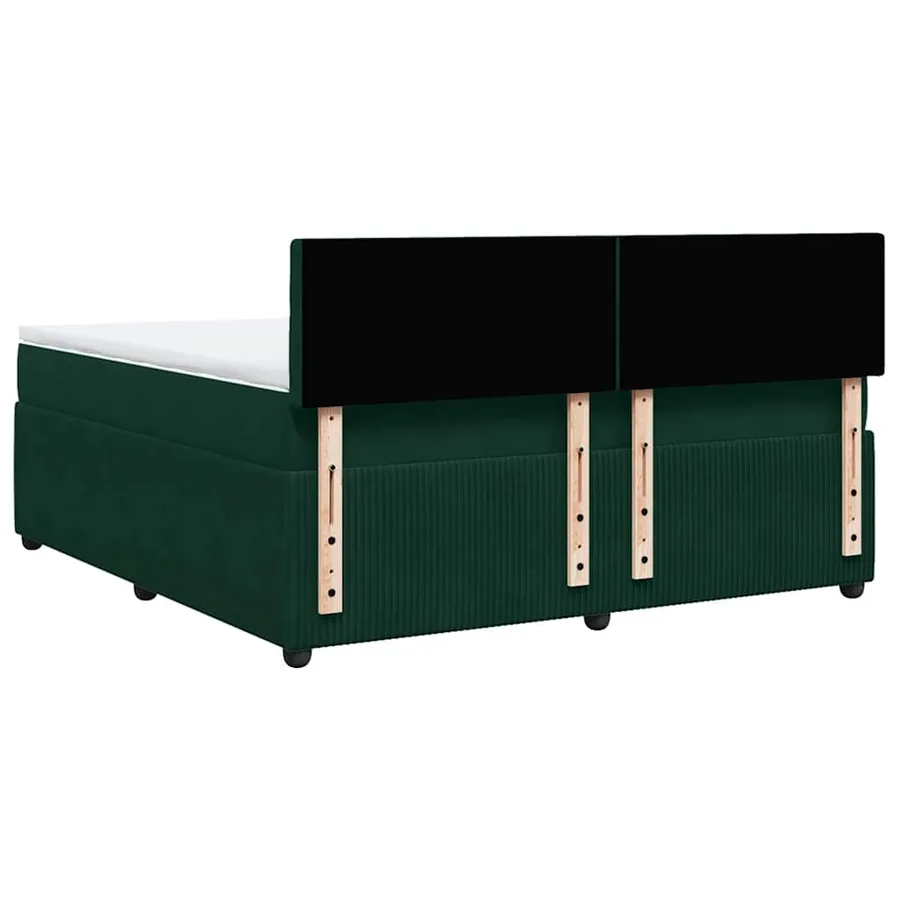 Sommier à lattes de lit et matelas Vert foncé 180x200cm Velours - 10