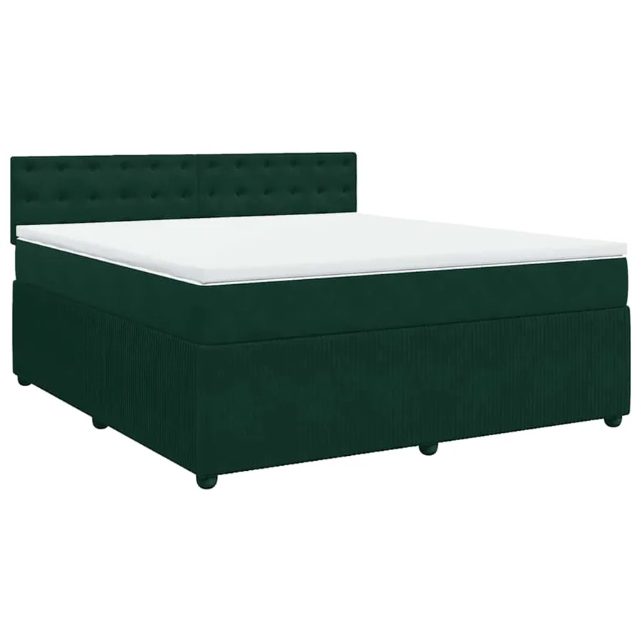 Sommier à lattes de lit et matelas Vert foncé 180x200cm Velours - 2