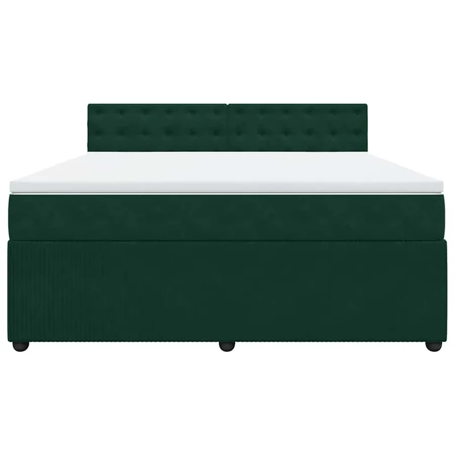 Sommier à lattes de lit et matelas Vert foncé 180x200cm Velours - 4