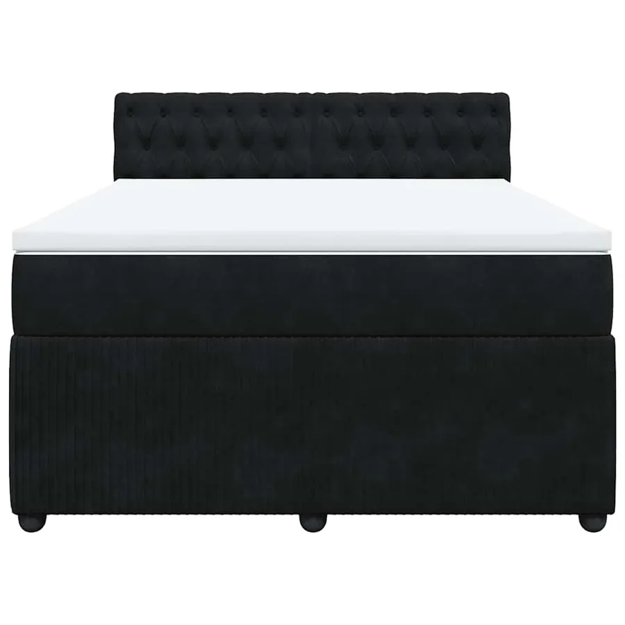 Sommier à lattes de lit et matelas Noir 160x200 cm Velours - 6