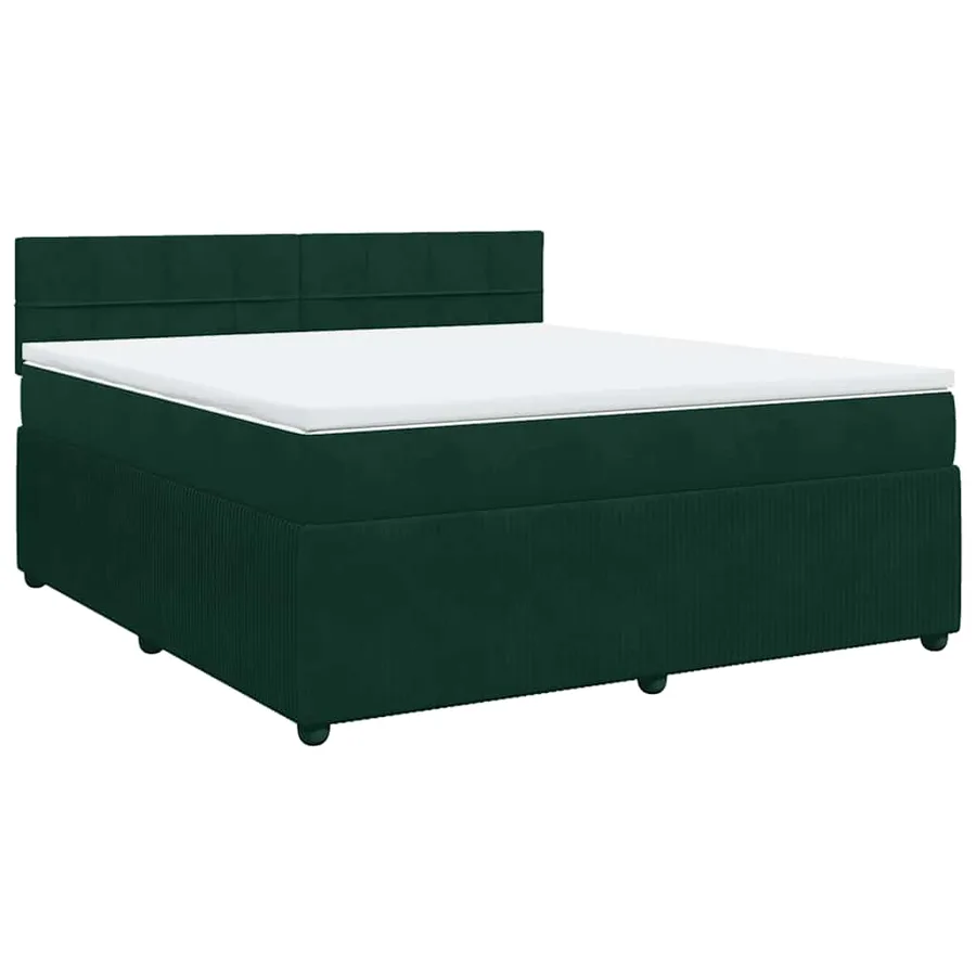 Sommier à lattes de lit et matelas Vert foncé 180x200cm Velours - 2