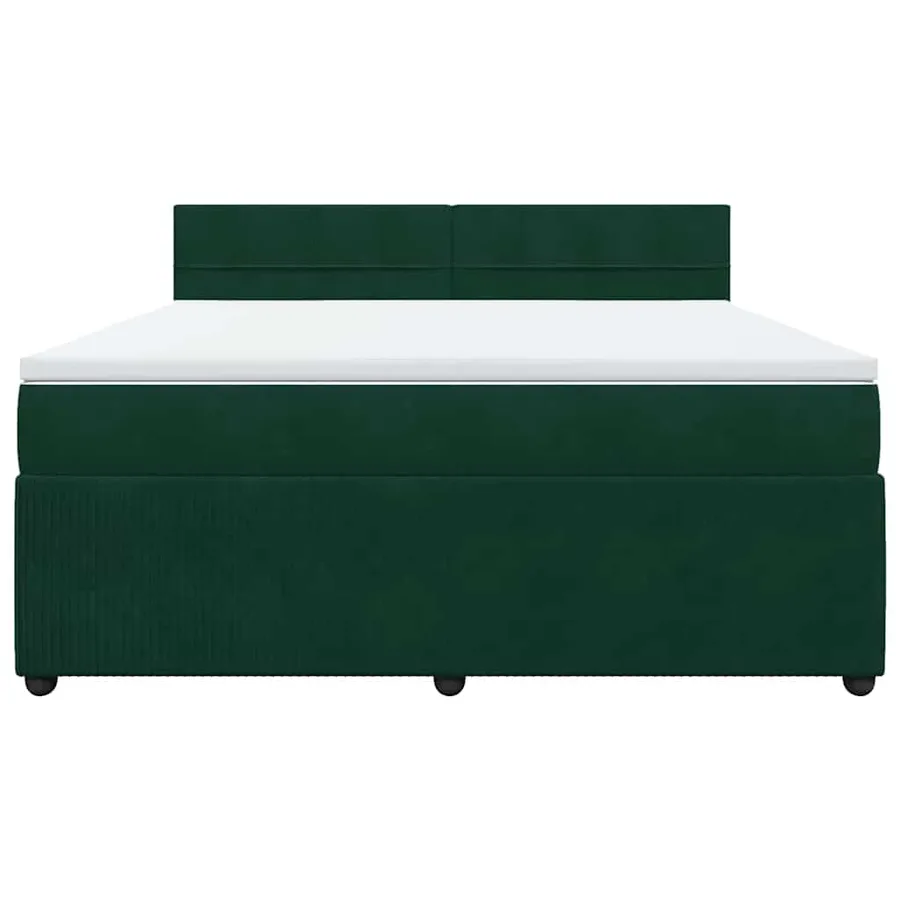 Sommier à lattes de lit et matelas Vert foncé 180x200cm Velours - 4