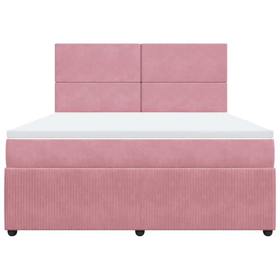 Sommier à lattes de lit avec matelas Rose 180x200 cm Velours - 6