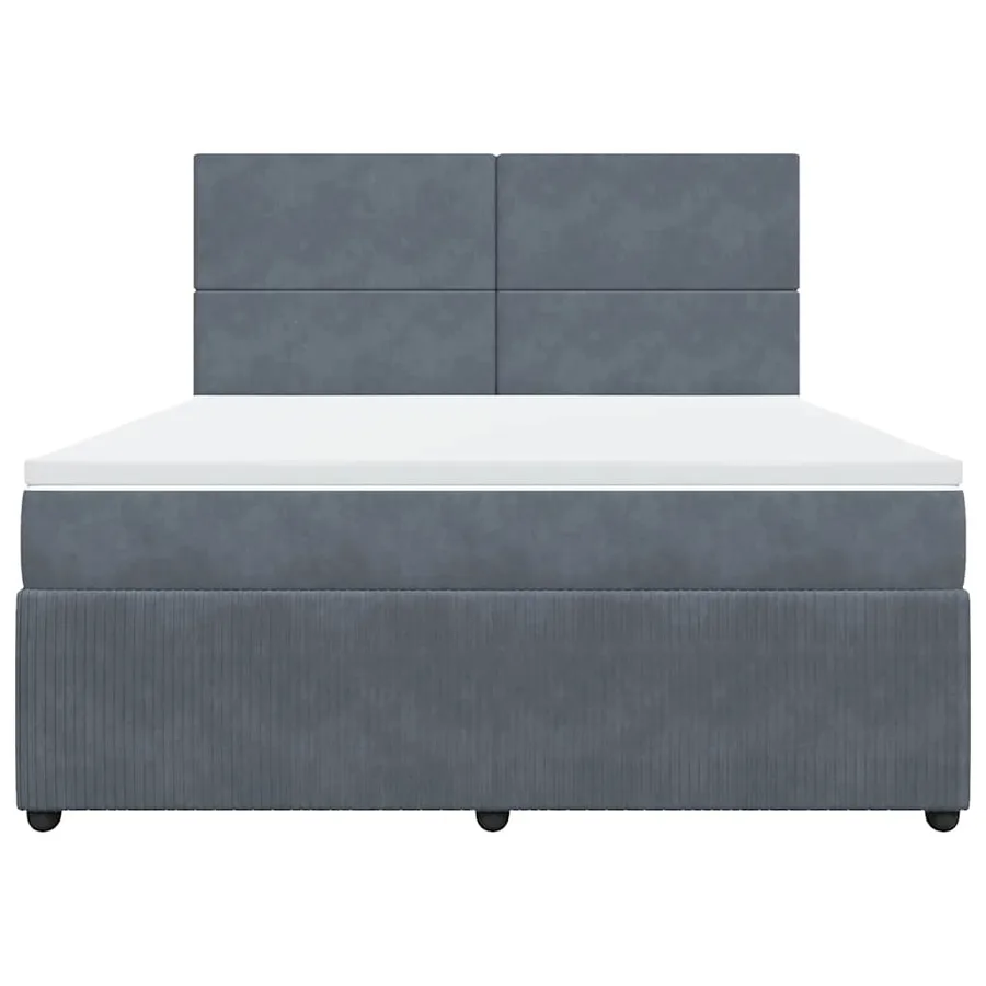 Sommier à lattes de lit et matelas Gris foncé 180x200cm Velours - 4