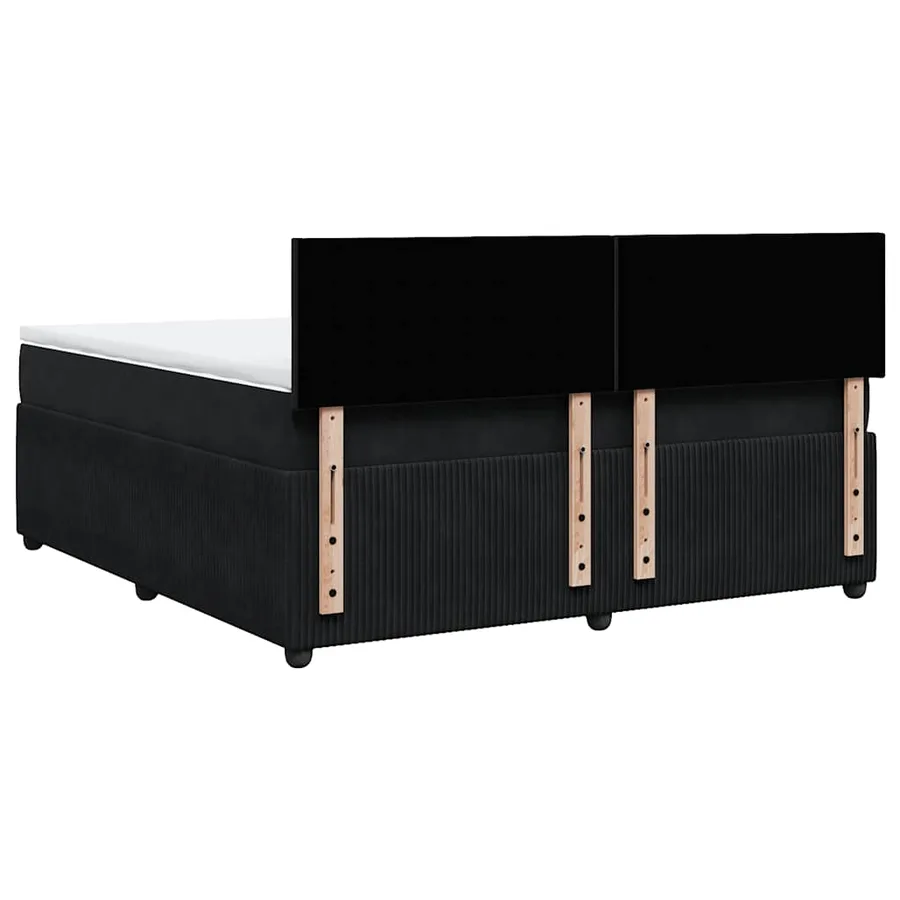Sommier à lattes de lit avec matelas Noir 180x200 cm Velours - 10