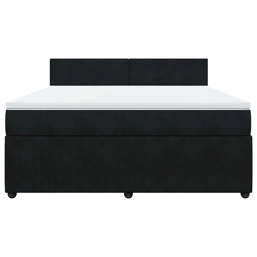 Sommier à lattes de lit avec matelas Noir 180x200 cm Velours - 4