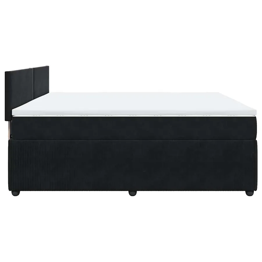 Sommier à lattes de lit avec matelas Noir 180x200 cm Velours - 9