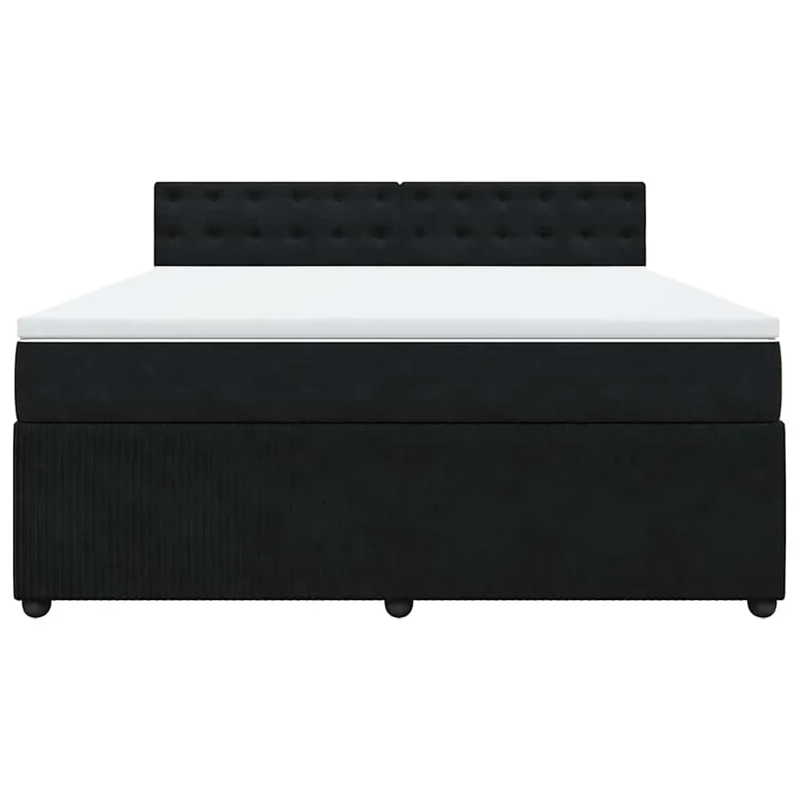 Sommier à lattes de lit avec matelas Noir 180x200 cm Velours - 6