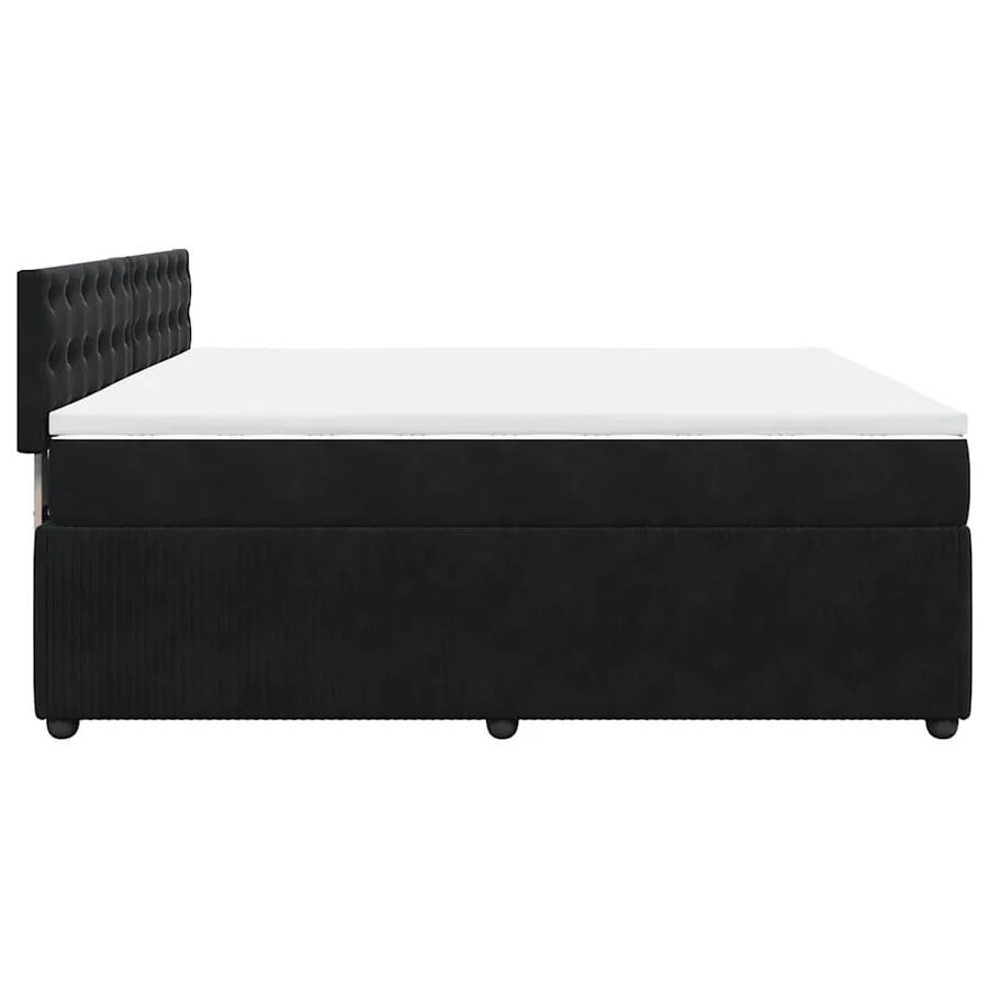 Sommier à lattes de lit avec matelas Noir 180x200 cm Velours - 7