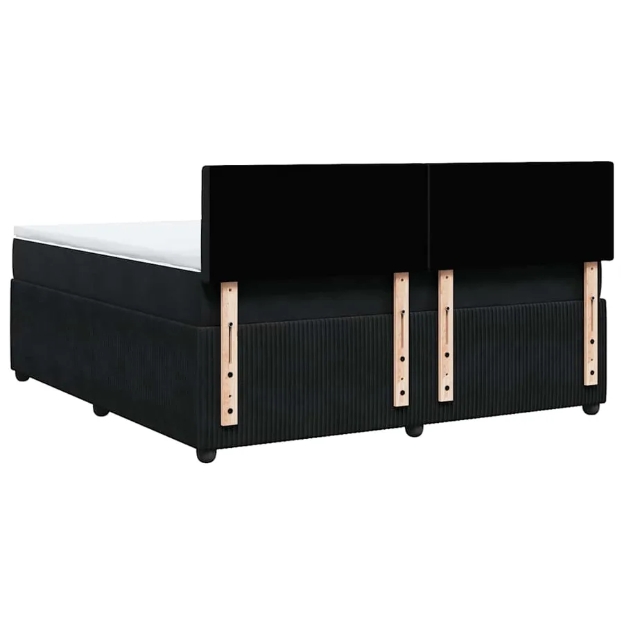 Sommier à lattes de lit avec matelas Noir 180x200 cm Velours - 8