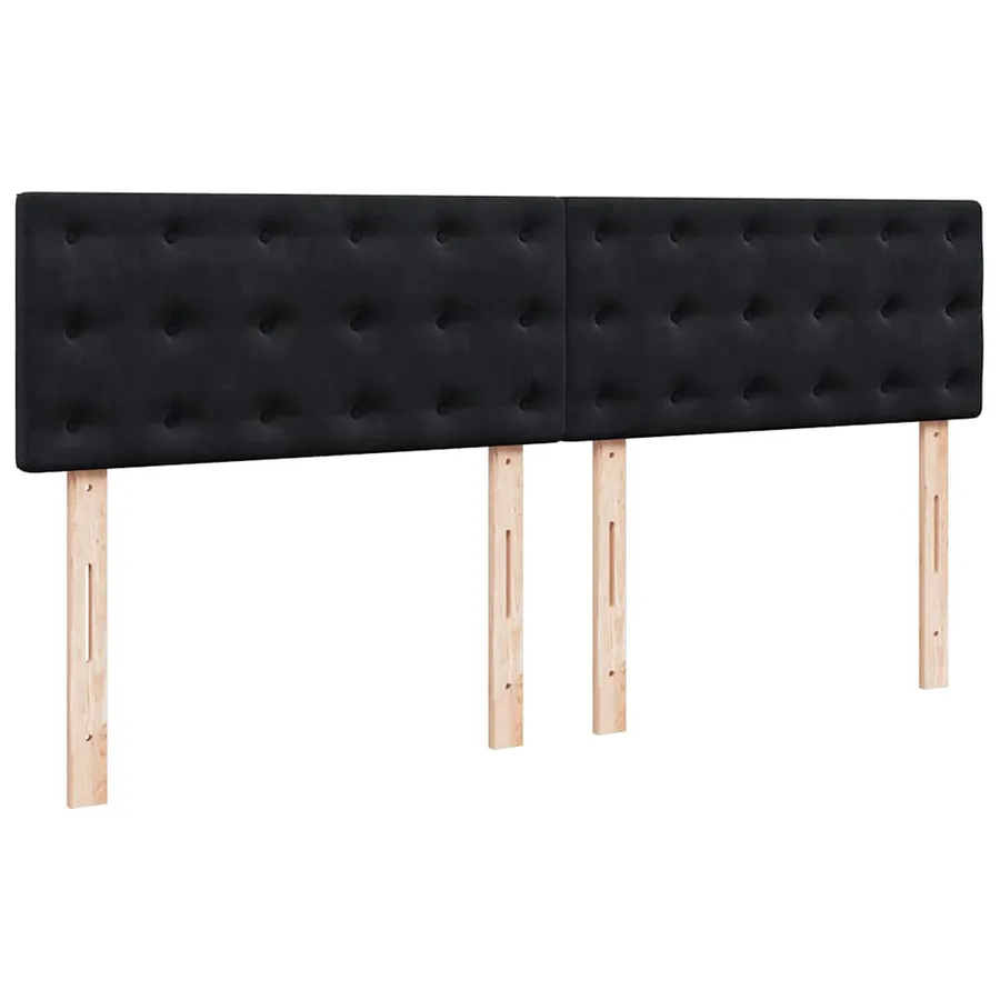 Sommier à lattes de lit avec matelas Noir 180x200 cm Velours - 9