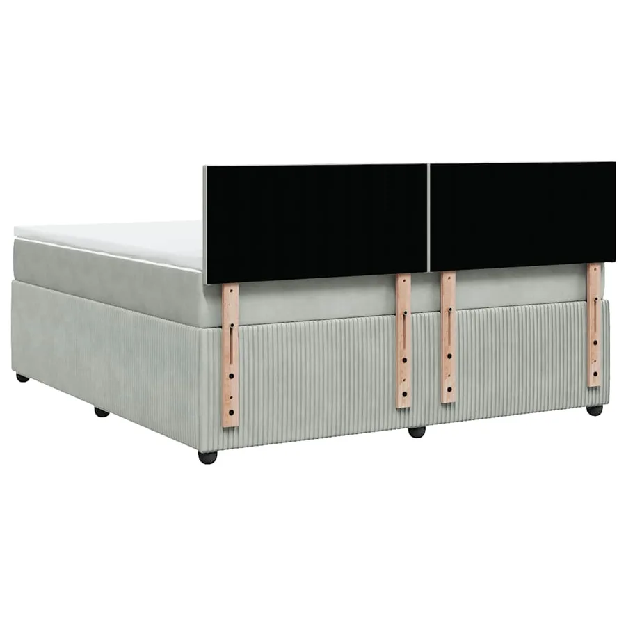 Sommier à lattes de lit et matelas Gris clair 180x200cm Velours - 10