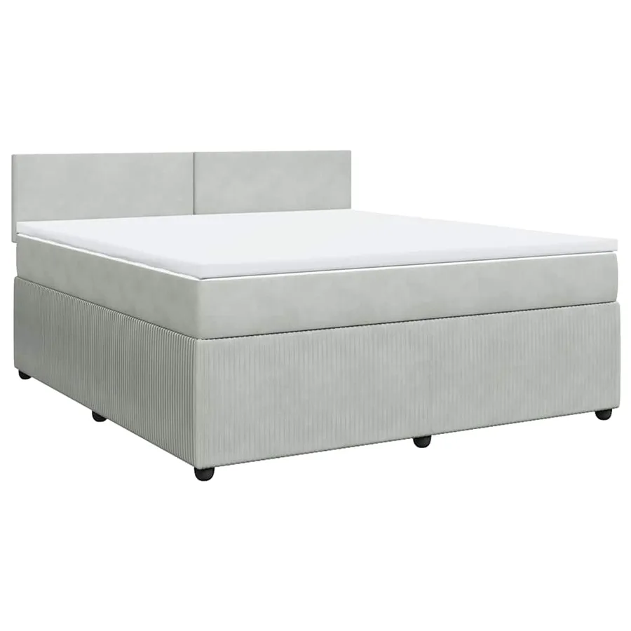 Sommier à lattes de lit et matelas Gris clair 180x200cm Velours - 2