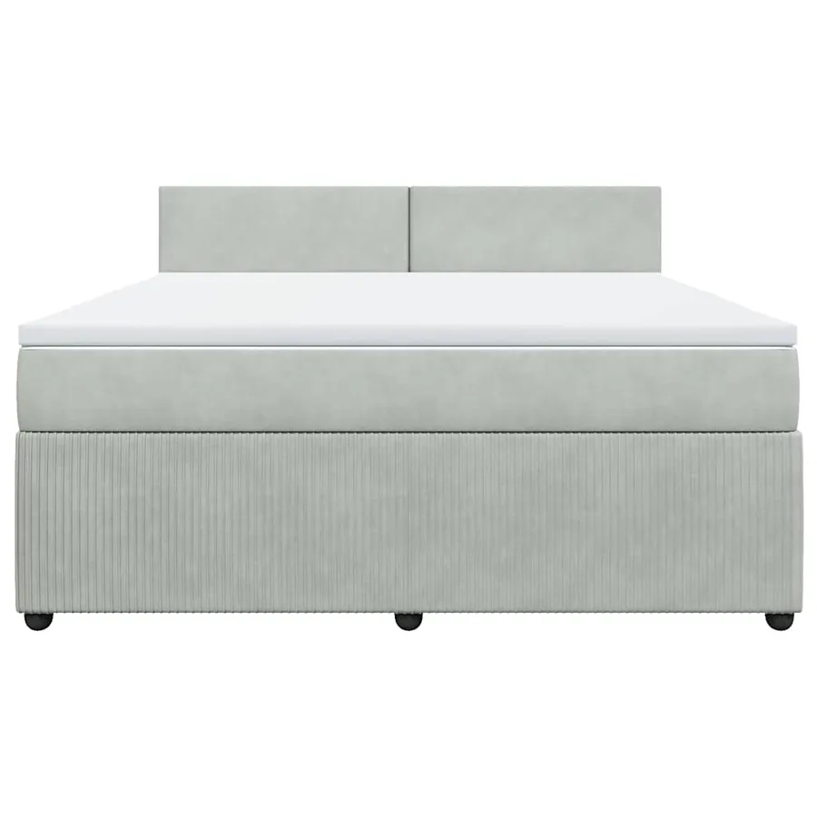 Sommier à lattes de lit et matelas Gris clair 180x200cm Velours - 4