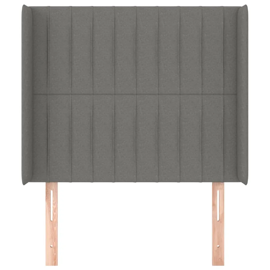 Tête de lit avec oreilles Gris foncé 83x16x118/128 cm Tissu - 3