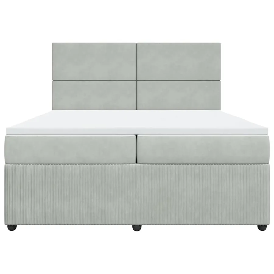 Sommier à lattes de lit et matelas Gris clair 200x200cm Velours - 6
