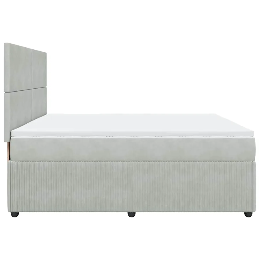 Sommier à lattes de lit et matelas Gris clair 200x200cm Velours - 7