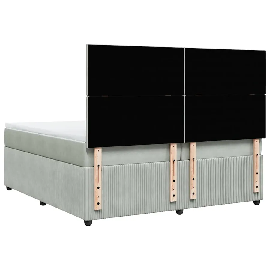 Sommier à lattes de lit et matelas Gris clair 200x200cm Velours - 8