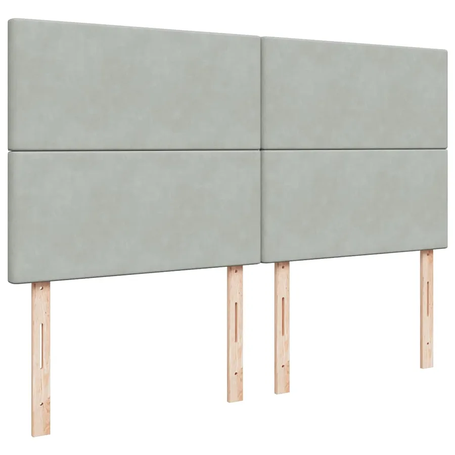 Sommier à lattes de lit et matelas Gris clair 200x200cm Velours - 9