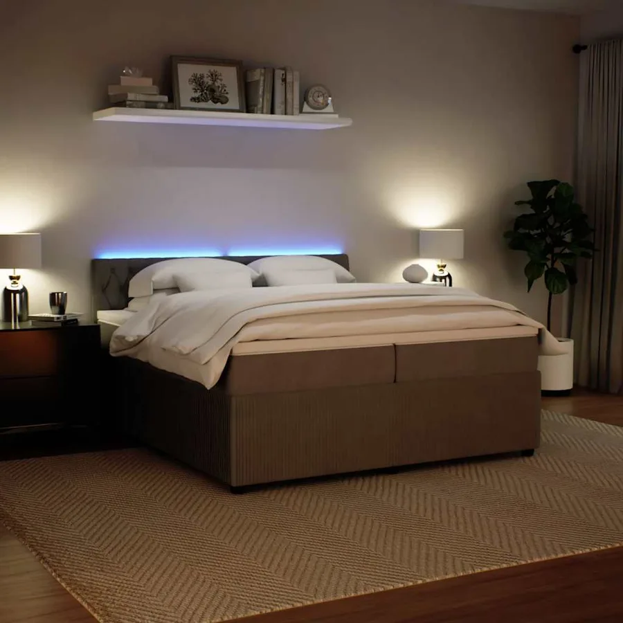 Sommier à lattes de lit et matelas Gris clair 200x200cm Velours - 5