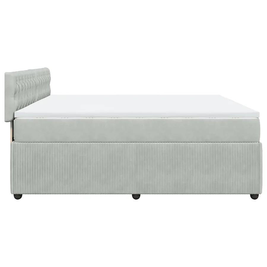 Sommier à lattes de lit et matelas Gris clair 200x200cm Velours - 7
