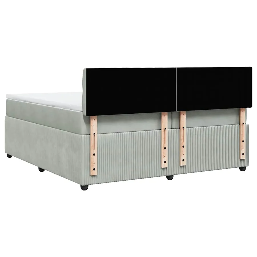 Sommier à lattes de lit et matelas Gris clair 200x200cm Velours - 8